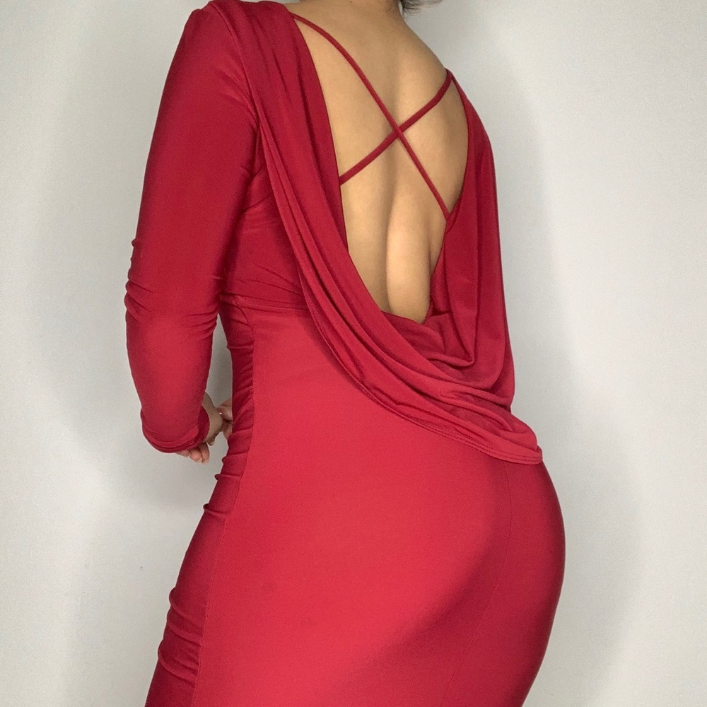 Long burgundy dress